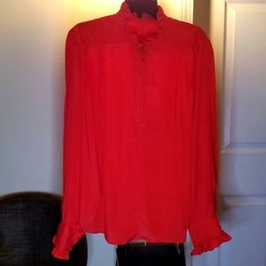 VINTAGE LADIES LONG SLEEVE BLOUSE SZ 2X